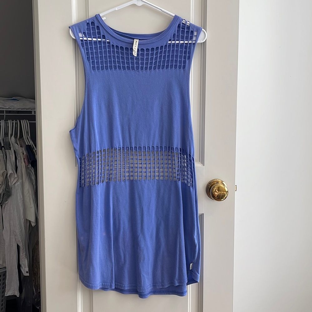 RVCA x Revolve blue mesh cover up